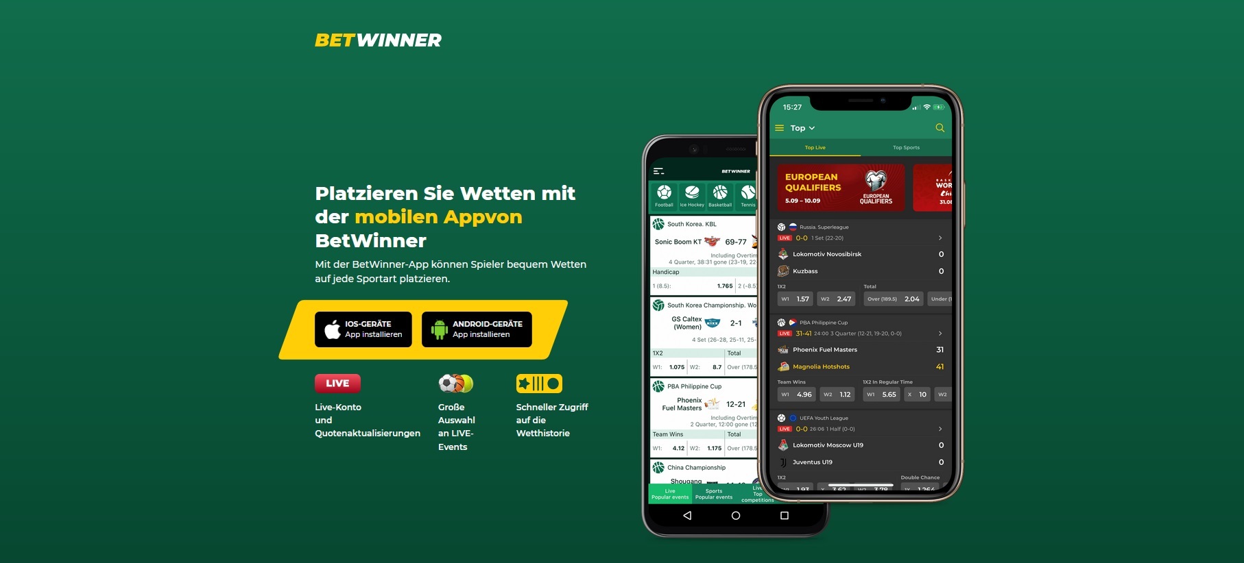 Betwinner Sportwetten App