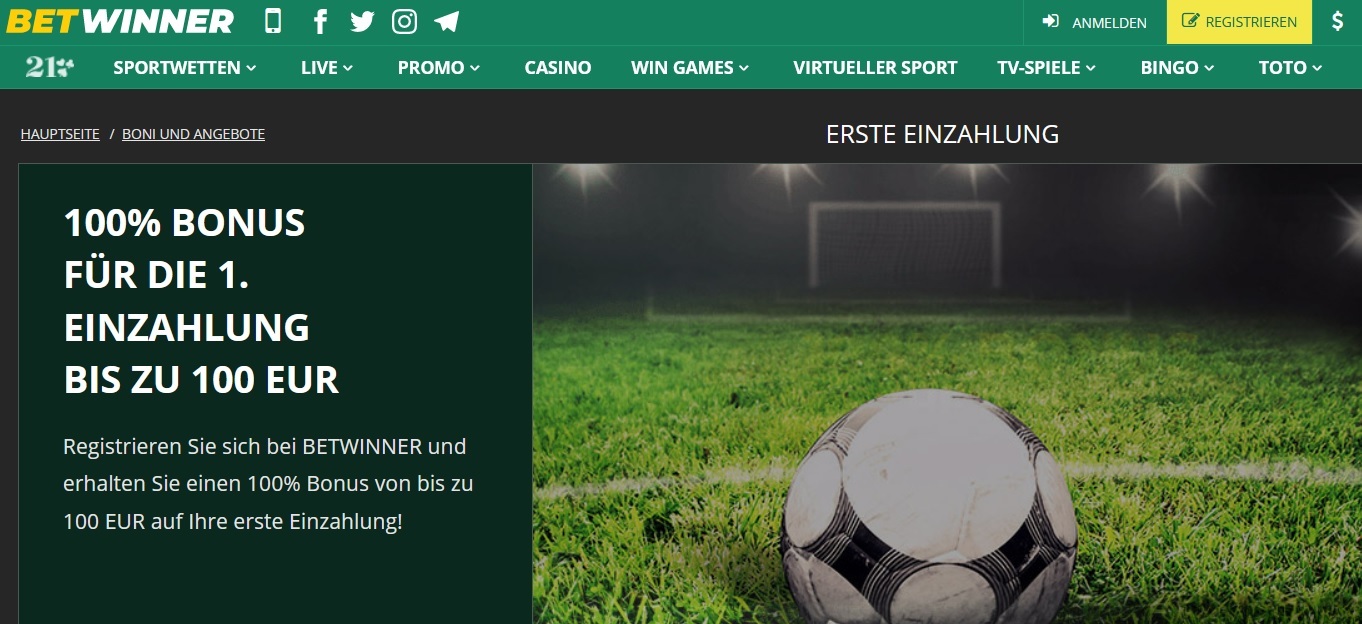 Betwinner Wettbonus Österreich
