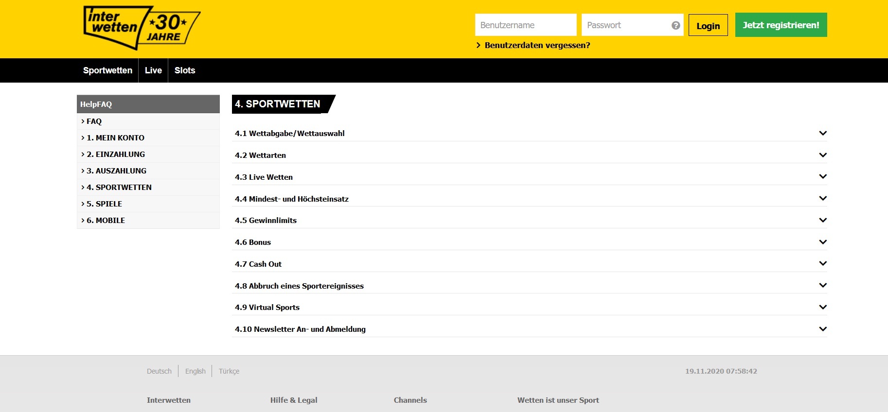 Interwetten FAQ