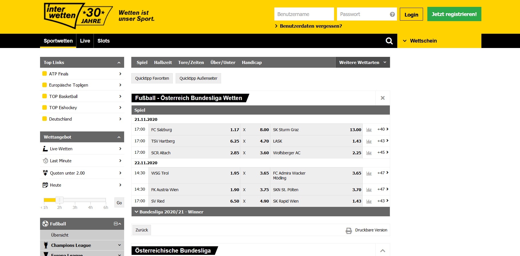 Interwetten Fussball