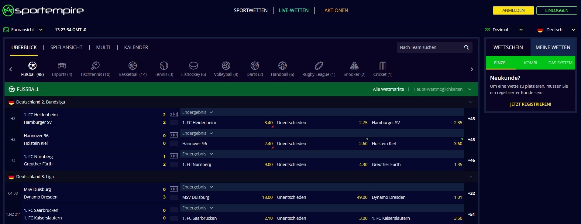 Sportempire Livewetten