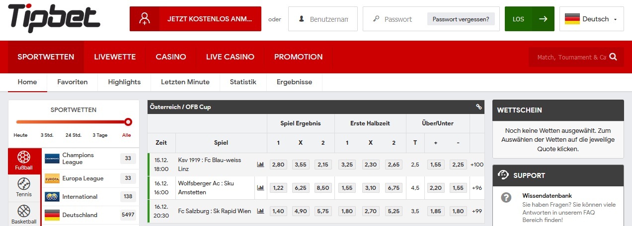 Tipbet Sportwetten