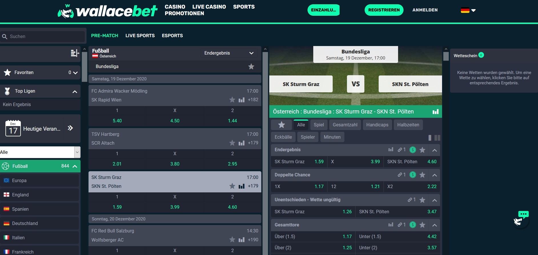 Wallacebet Sportwetten