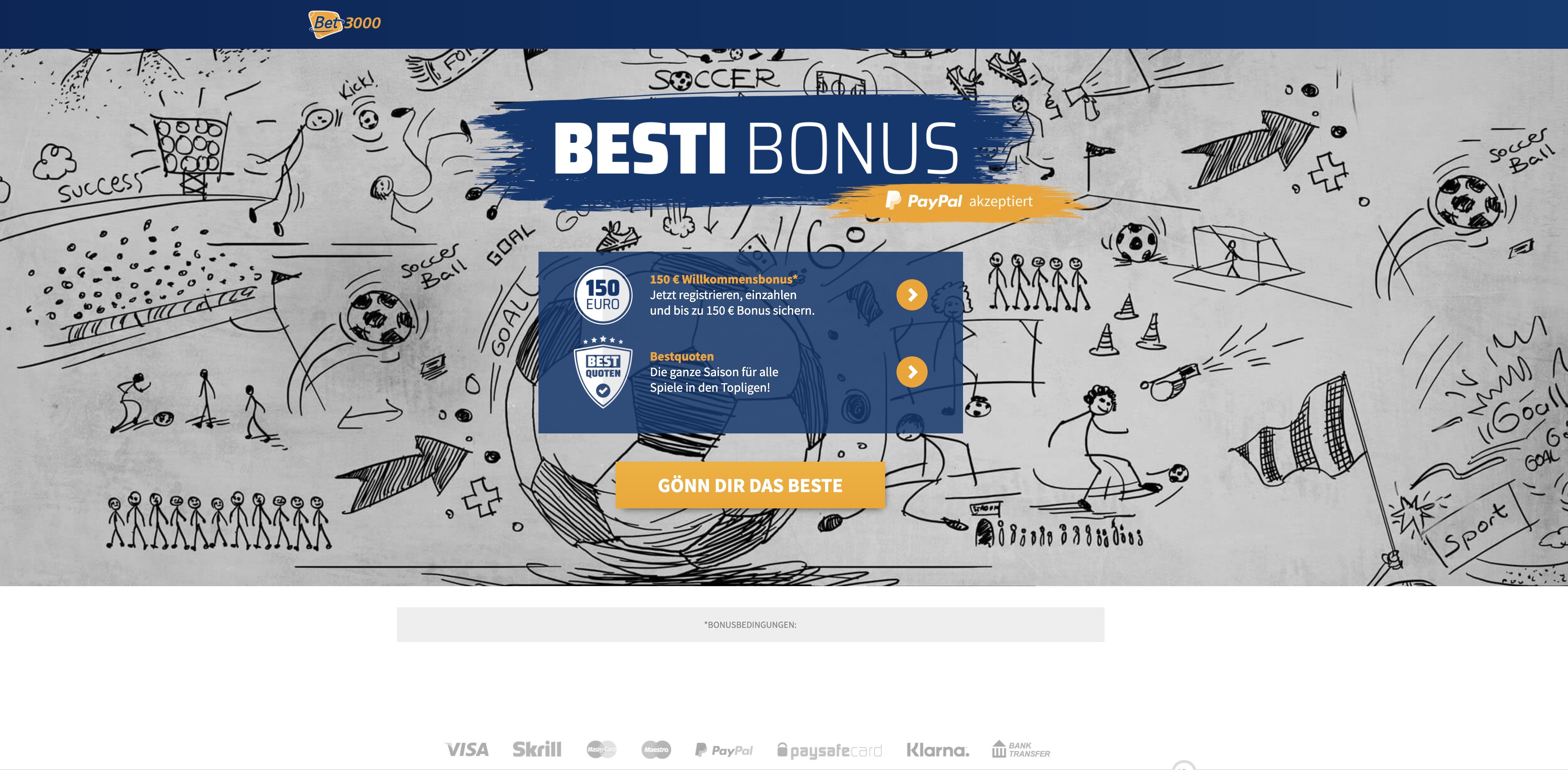 Bet3000 Einzahlungsbonus
