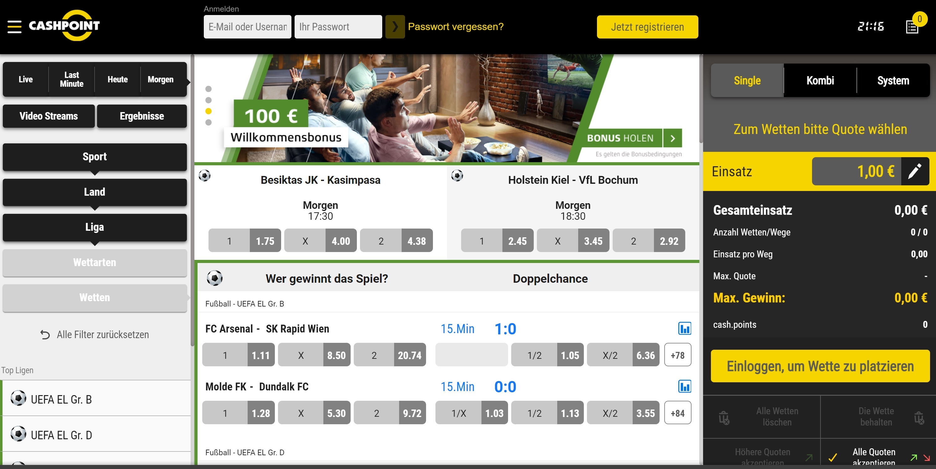 Cashpoint Startseite