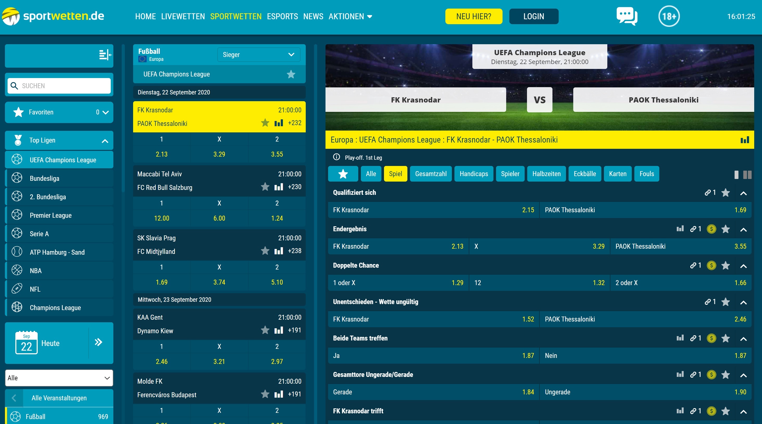 Sportwetten.de Wetten