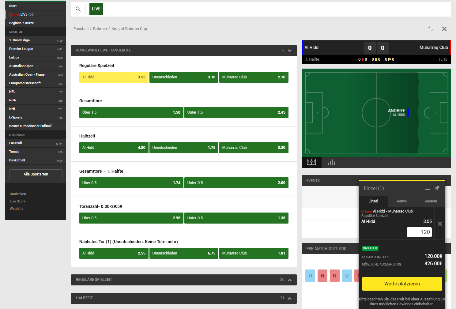 Unibet Livewetten