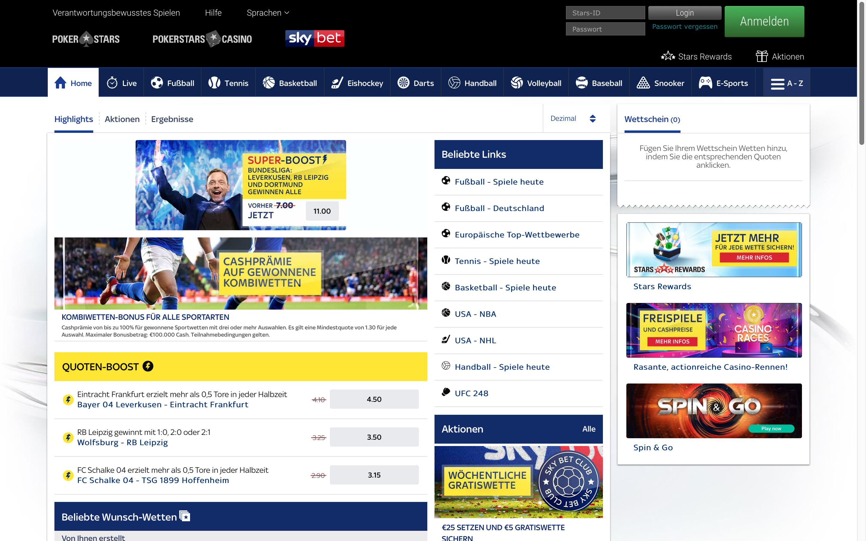 Sky Bet Sportwetten